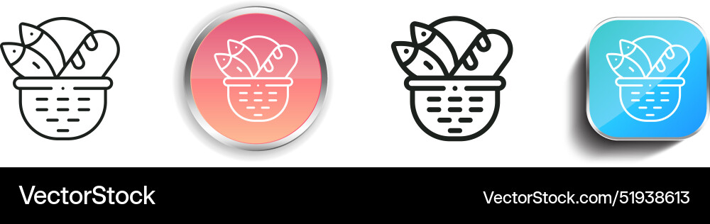 Bread icon thin linear regular and button style vector image