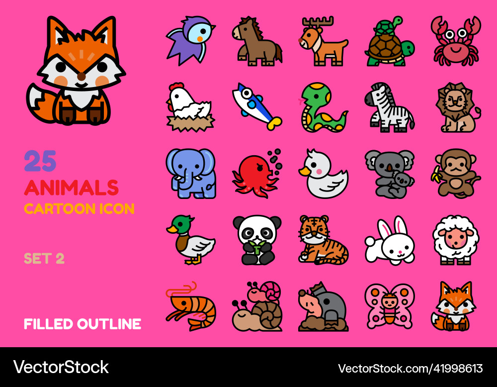 Cute cartoon design colored line icon Cute cartoon design colored line icon vector image