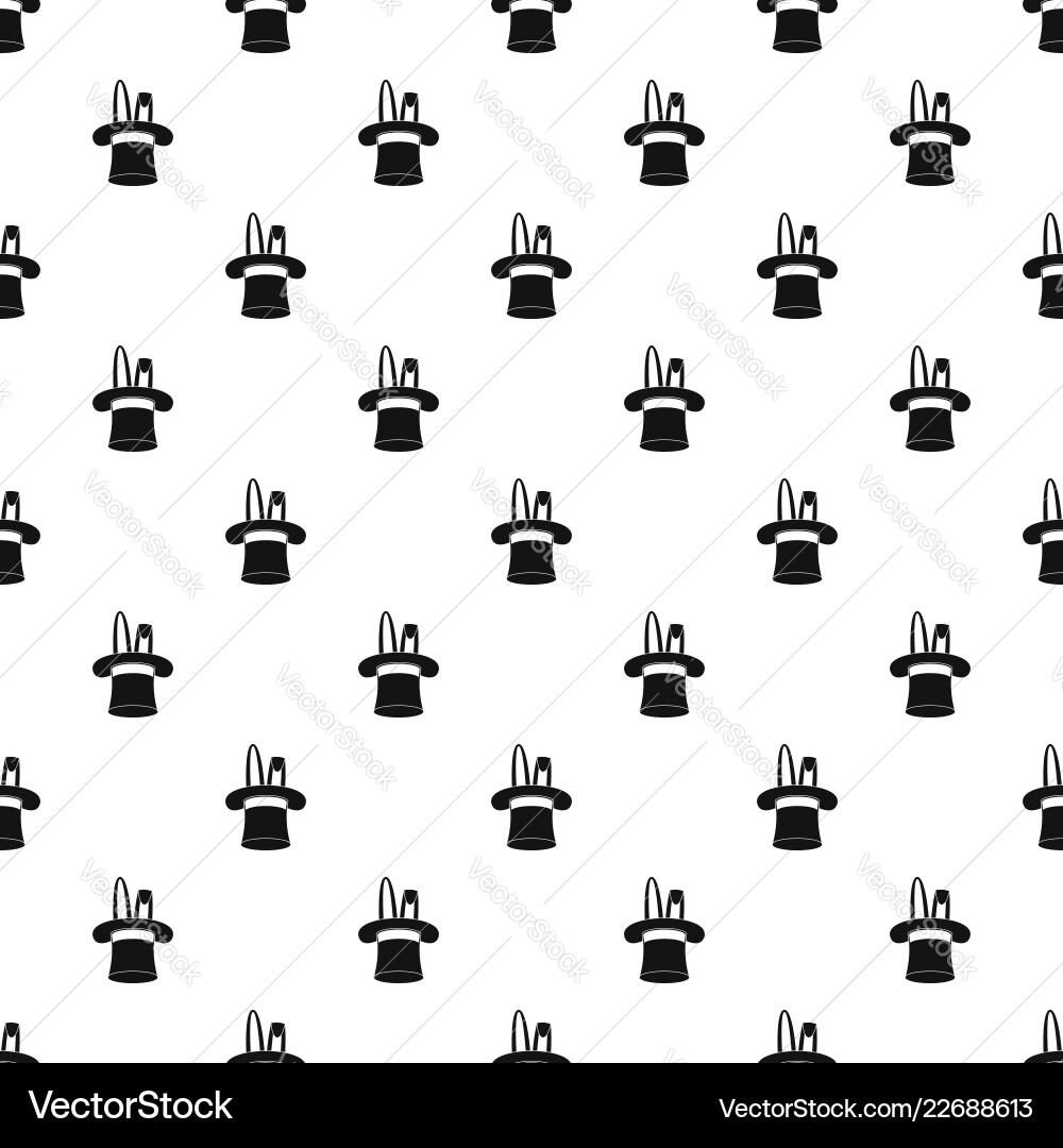 Hat with rabbit pattern seamless Hat with rabbit pattern seamless vector image