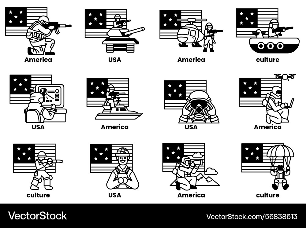 Image is a collection of twelve different Vector Image