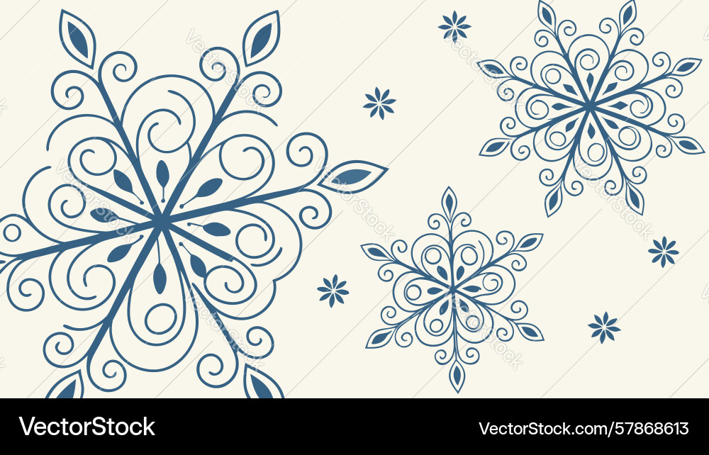 Ornate blue snowflake pattern design generative ai Vector Image