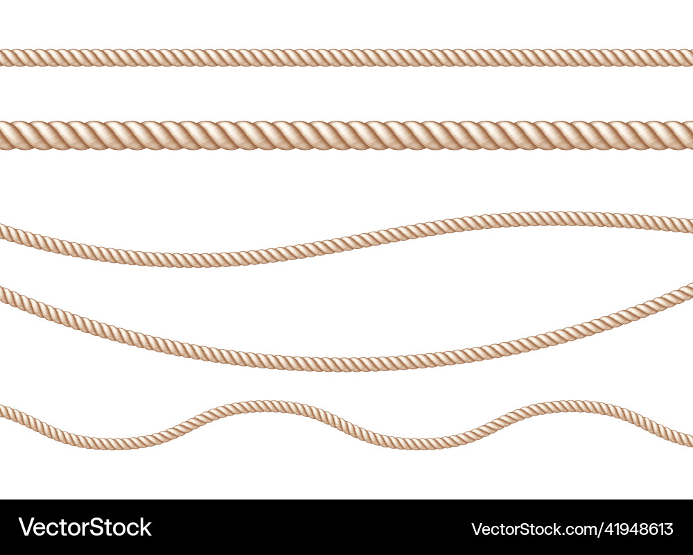 Set of isolated threads ropes Royalty Free Vector Image
