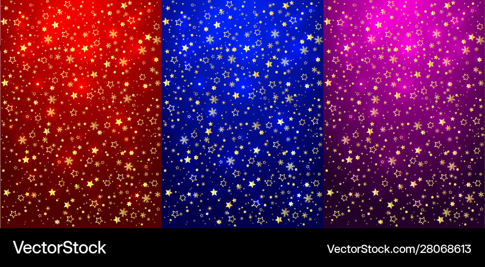 Vertical christmas background set with flowing Vector Image
