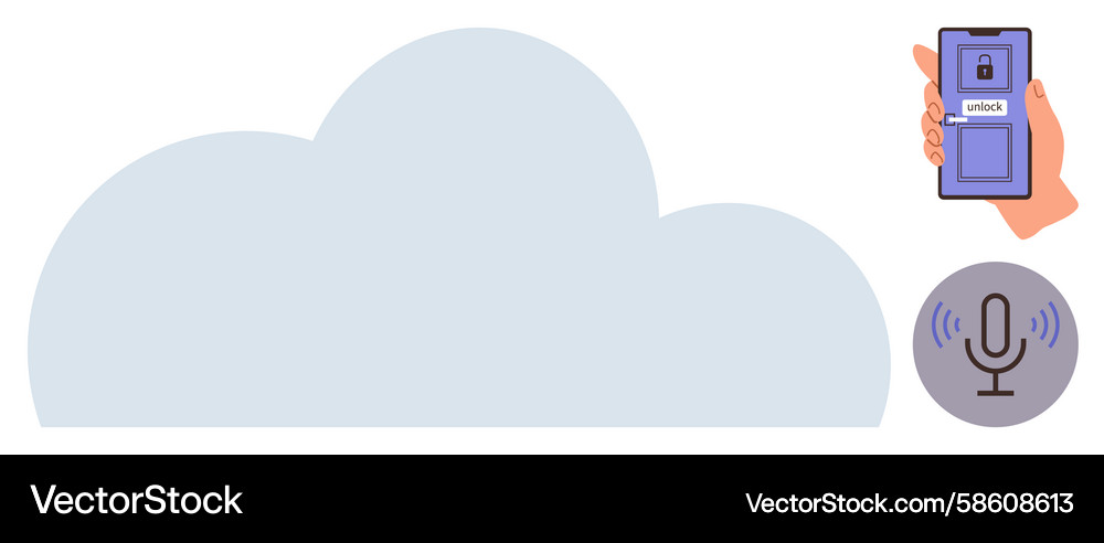 Voice command access to cloud storage using Voice command access to cloud storage using Vector Image