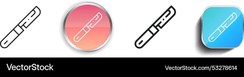 Cutter icon thin linear regular and button style Cutter icon thin linear regular and button style Vector Image