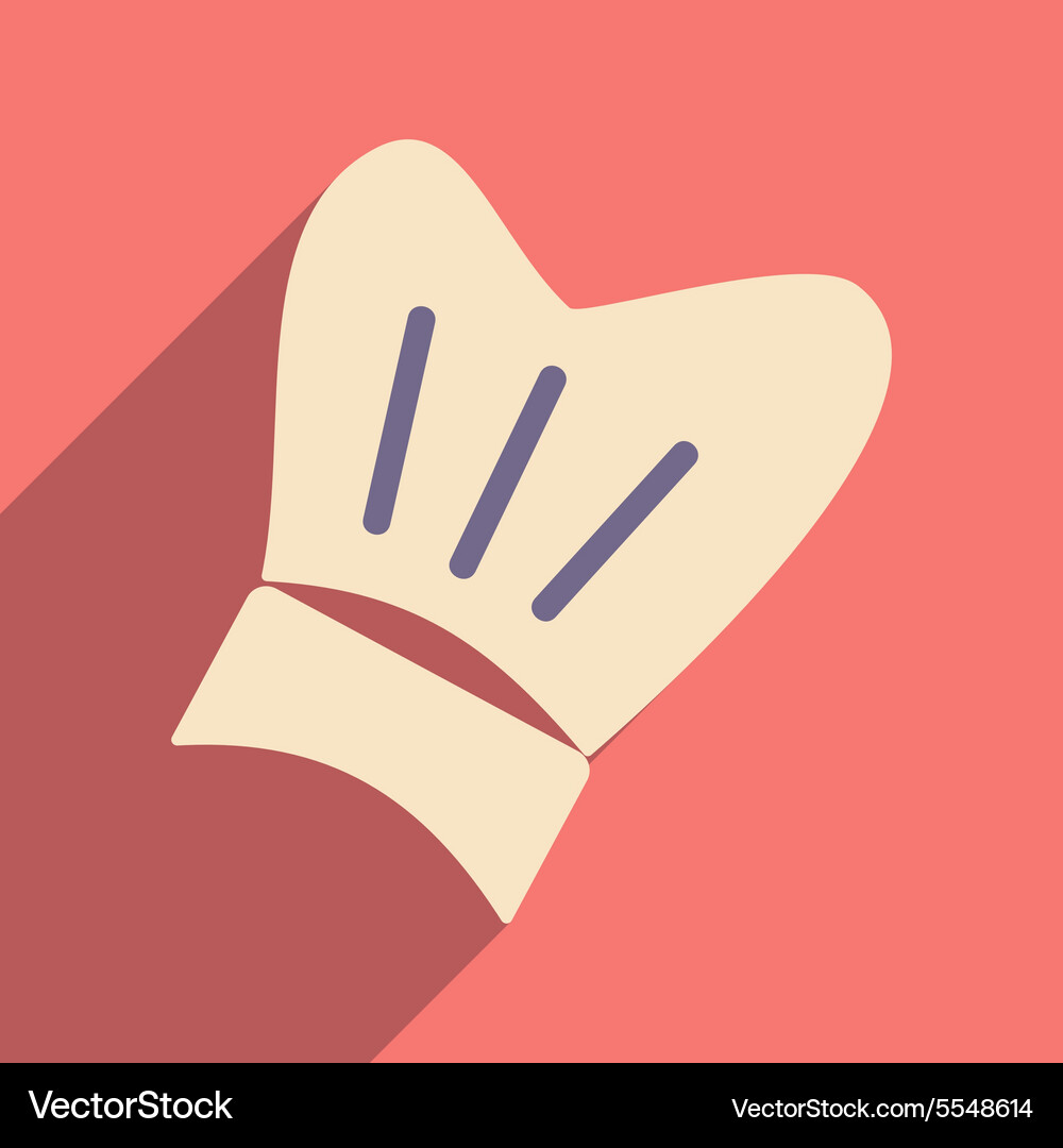 Flat with shadow icon and mobile application chef Vector Image