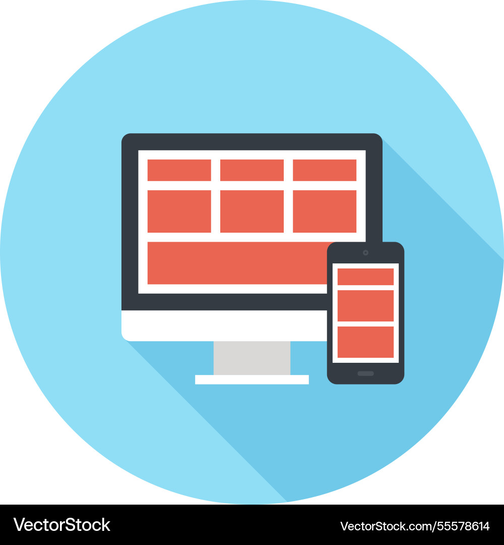 Responsive design flat web icon concept Responsive design flat web icon concept vector image