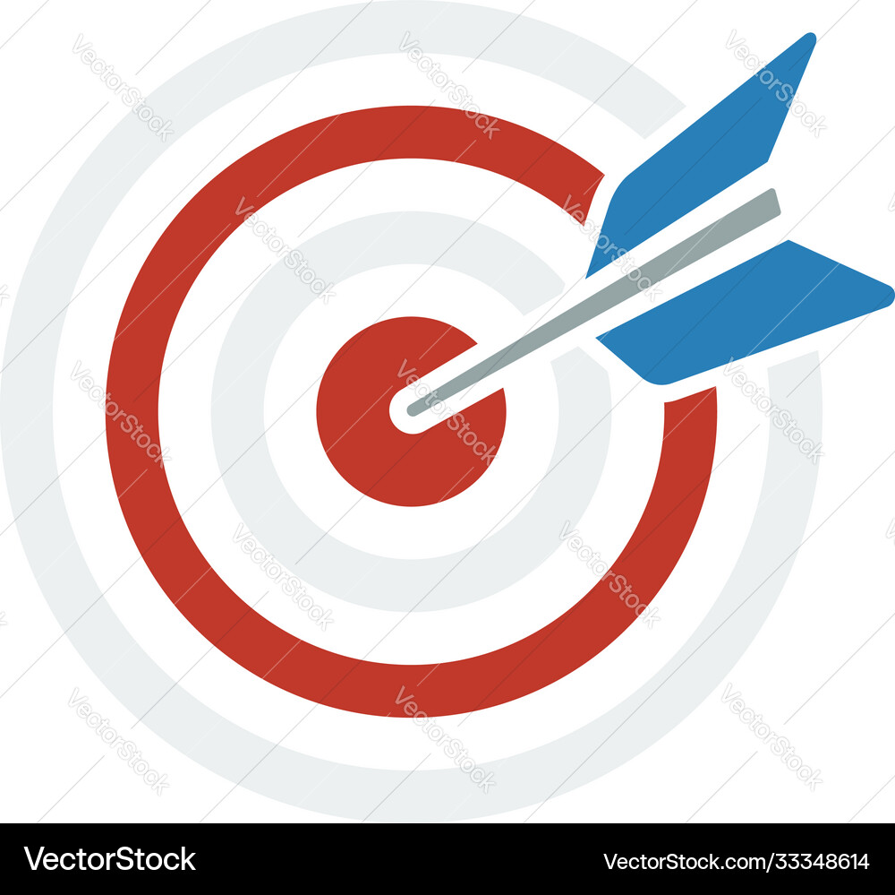 Target with Dart Icon vector image