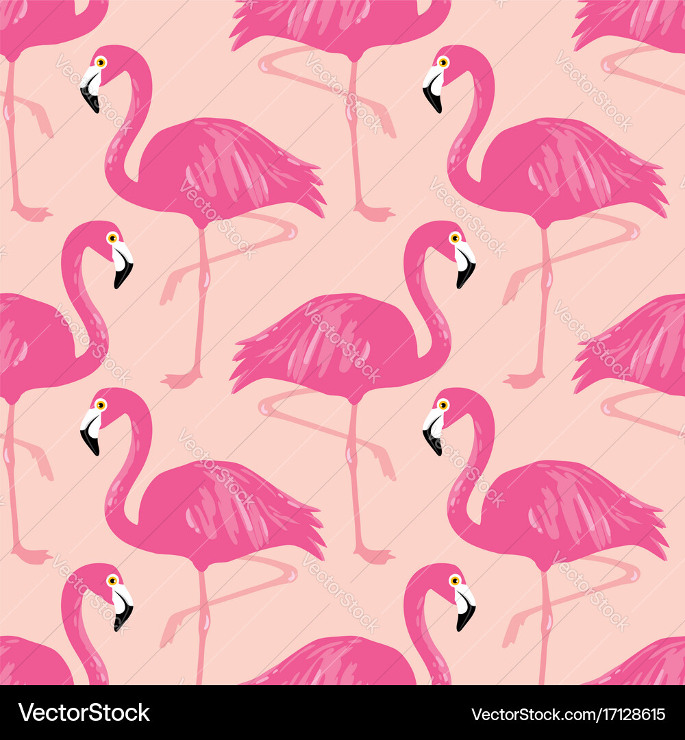 Flamingo Pattern - Seamless Pink – Royalty-Free Vector | VectorStock