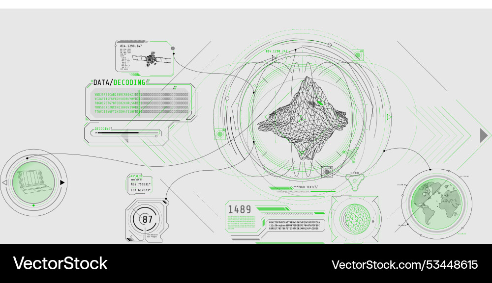 Futuristische Geowissenschaften Software Bildschirm Design Futuristische Geowissenschaften Software Bildschirm Design vektorbild