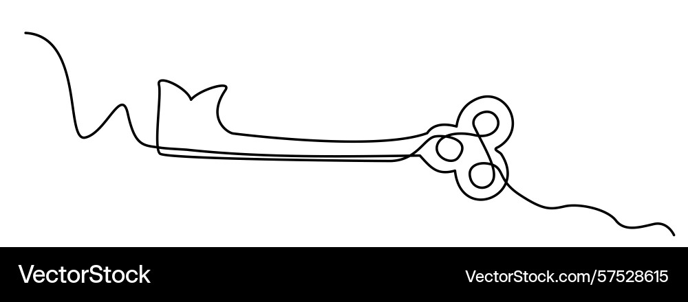 One line key continuous keyword symbol unlock One line key continuous keyword symbol unlock vector image