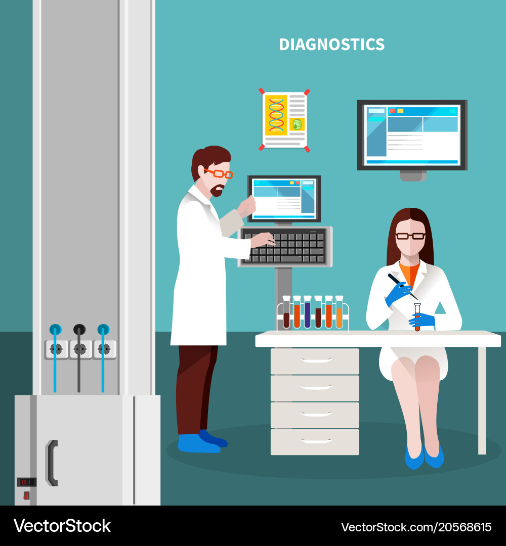 Scientists in Laboratory Setting vector image