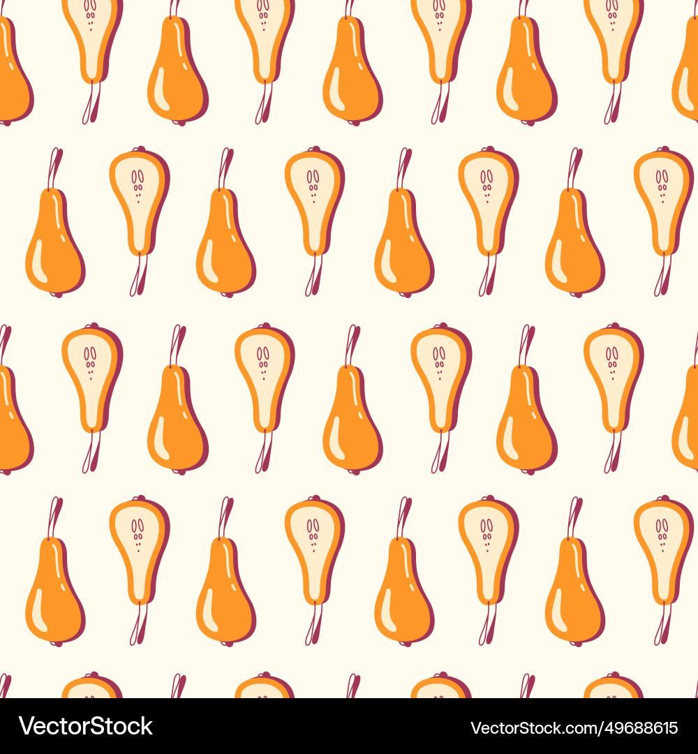 Seamless pattern with pears in flat style Vector Image