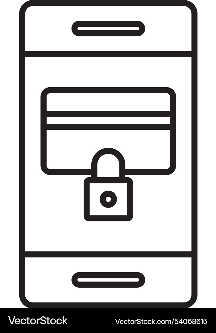 Secure payment line icon design vector image