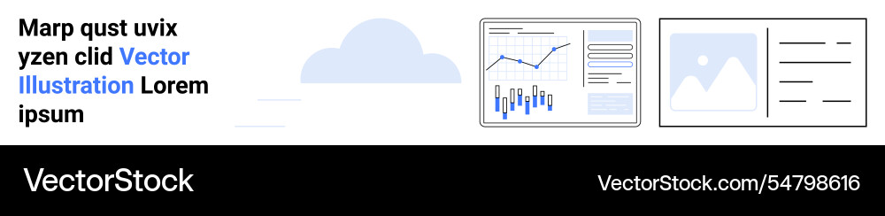 Cloud-based data analytics and presentation Cloud-based data analytics and presentation vector image