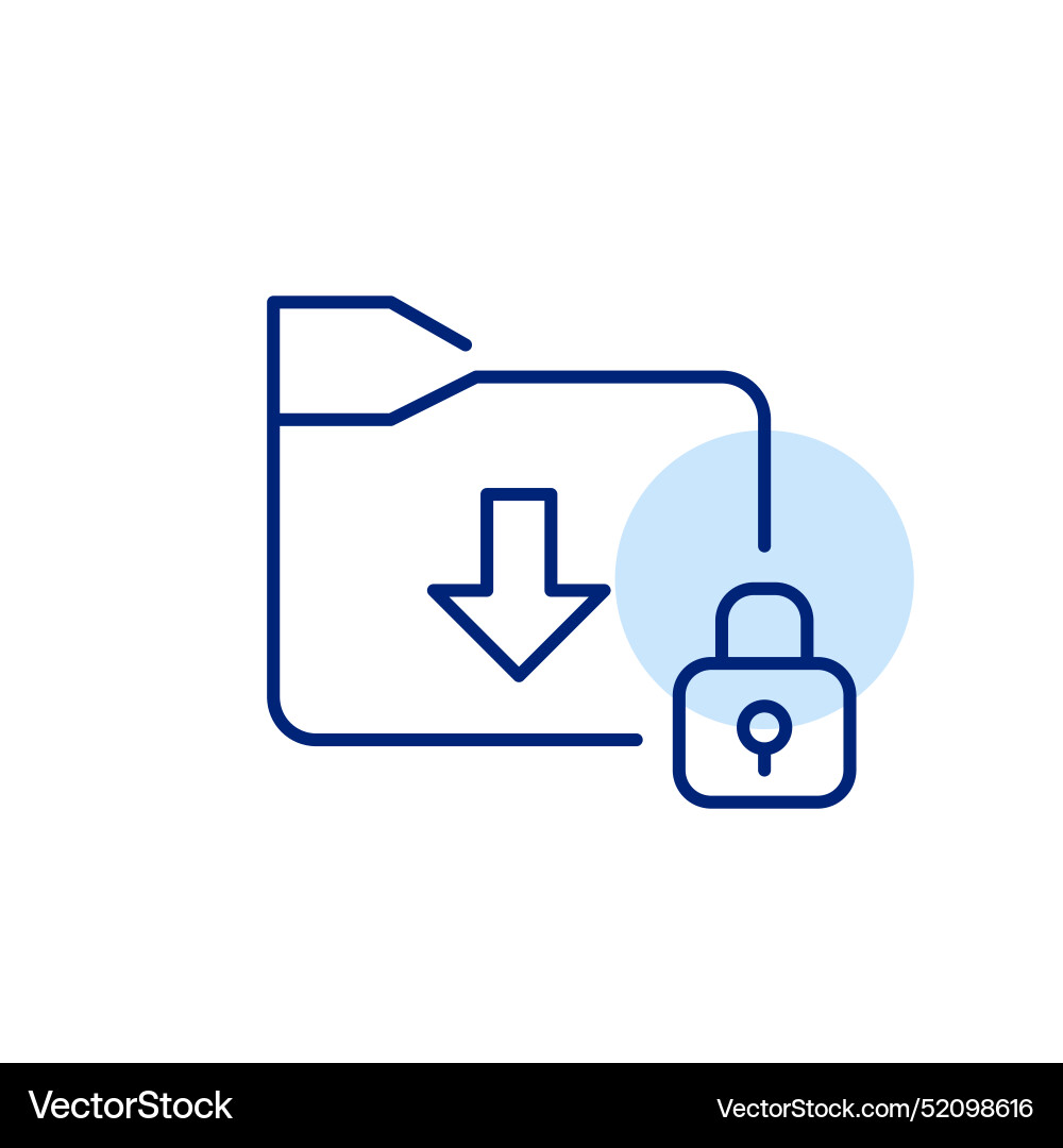 File folder downwards arrow and lock encrypted File folder downwards arrow and lock encrypted vector image