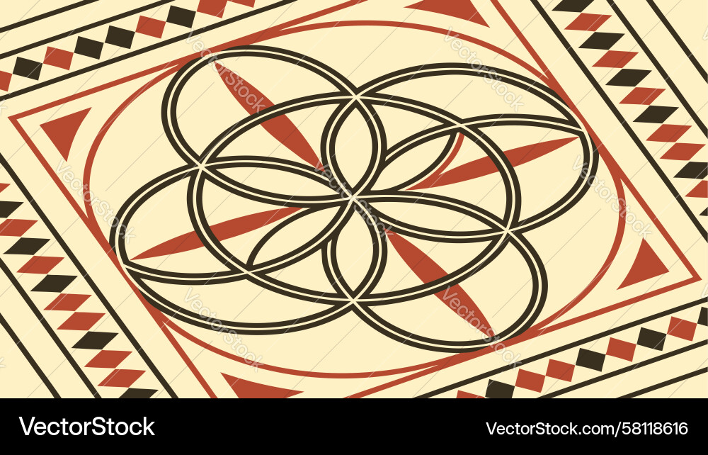 Interlocking Geometric Circles Pattern Vector Image