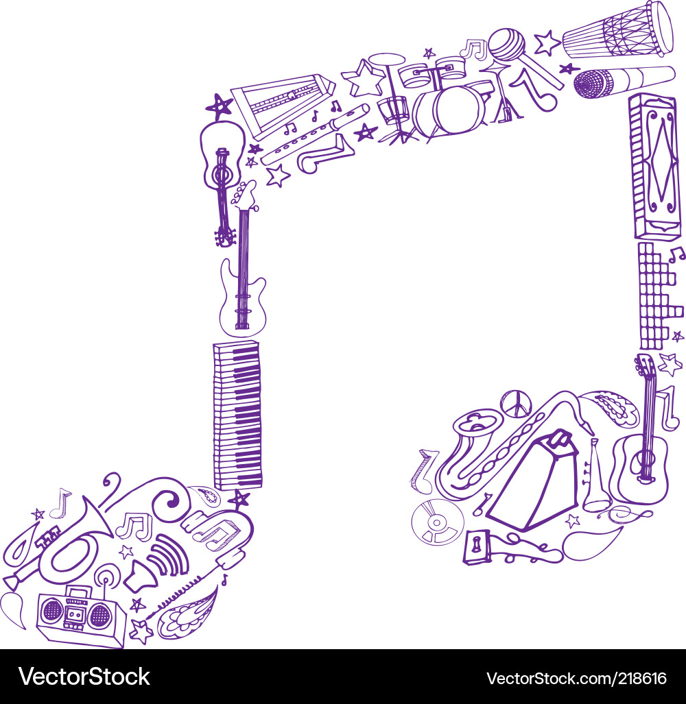Musical Instruments Sketch Vector Image