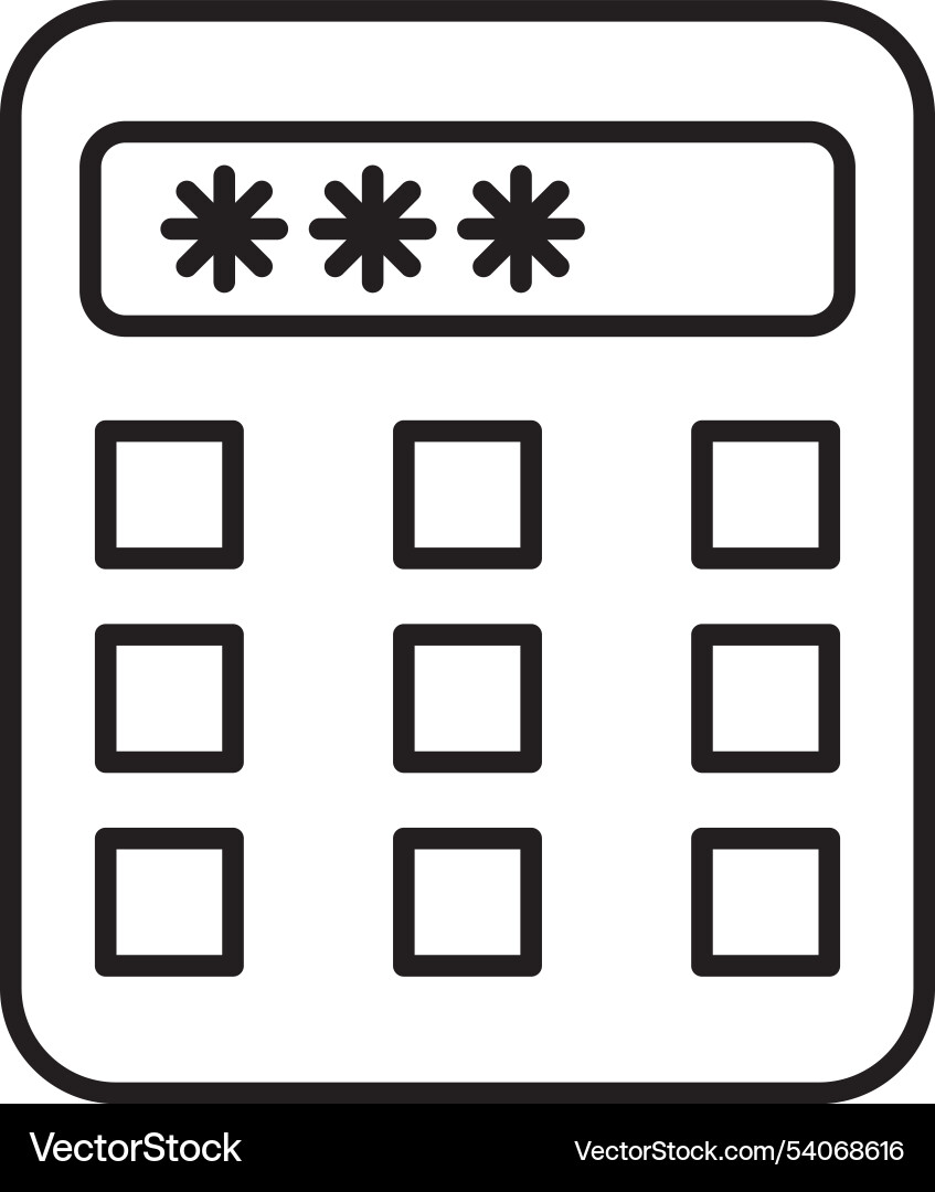 Security panel line icon design Vector Image