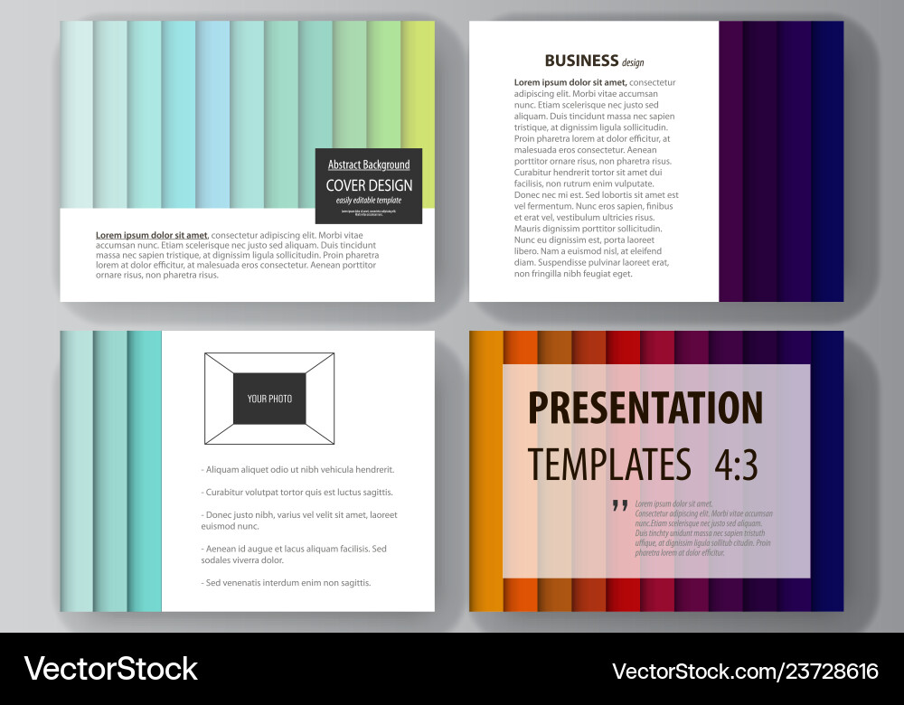 Set of business templates for presentation slides Set of business templates for presentation slides vector image