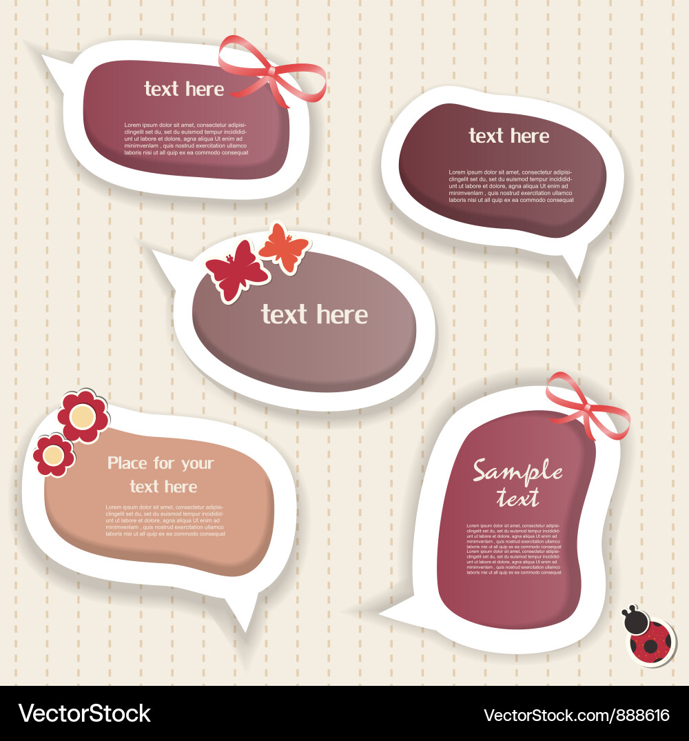 Speech bubbles scrapbook elements Vector Image