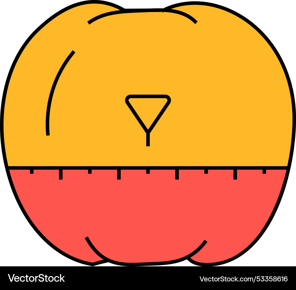 Timer in shape of tomato icon color Timer in shape of tomato icon color Vector Image