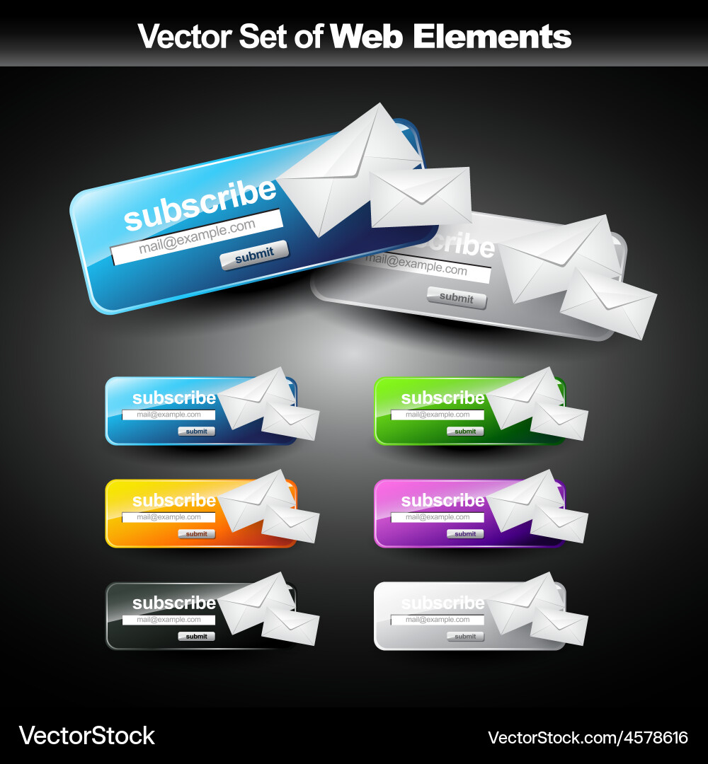 Web subscribe button vector image
