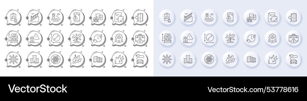 Windmill lighthouse and framework line icons Windmill lighthouse and framework line icons Vector Image
