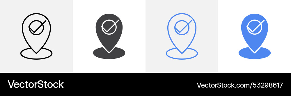 Arrived on location icon set use for web ui or app Vector Image