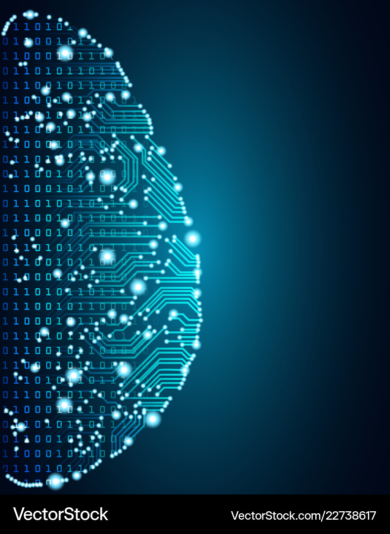 Big data and artificial intelligence brain concept Big data and artificial intelligence brain concept vector image