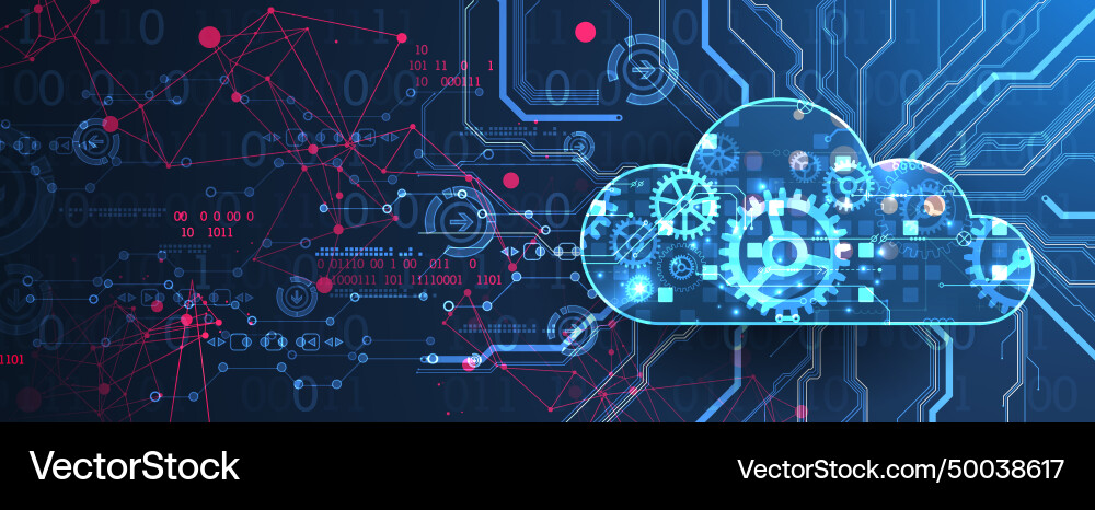 Cloud computing conceptabstract connection Vector Image