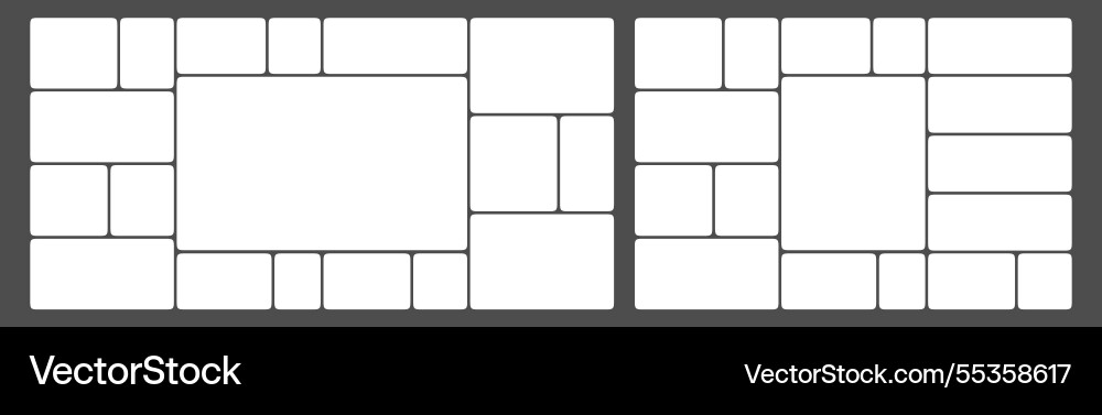 Collage image frame grid template rectangle card Collage image frame grid template rectangle card Vector Image
