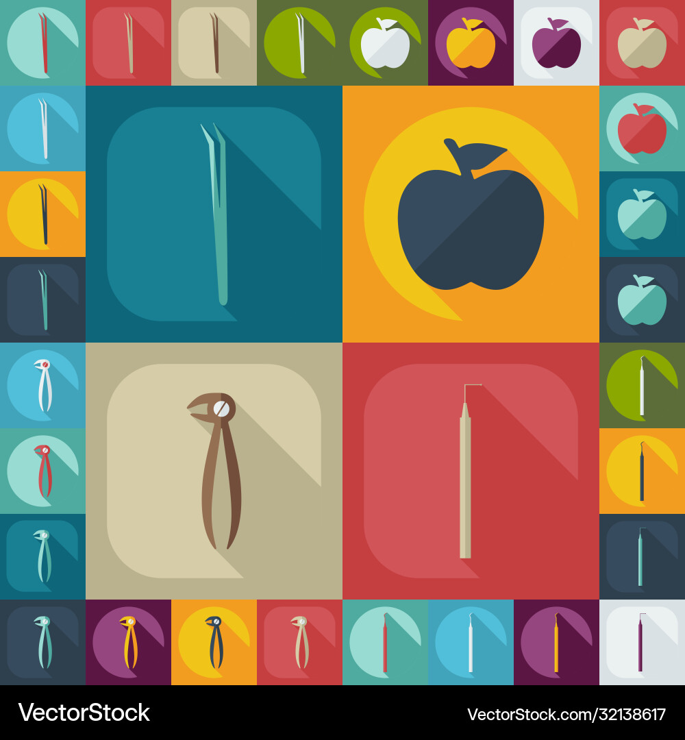 Flat concept set modern design with shadow Vector Image