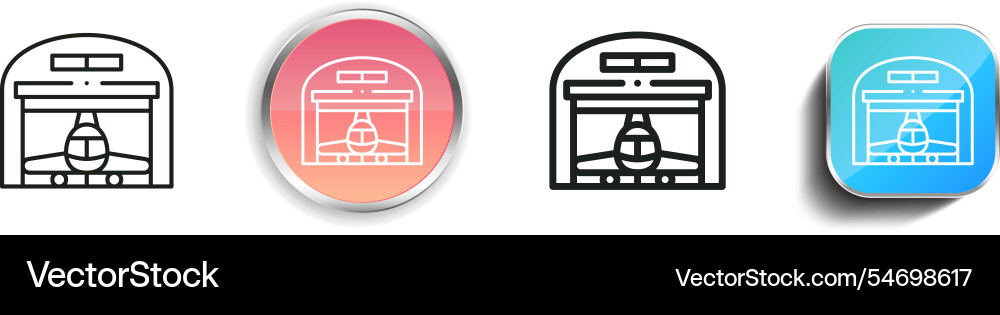 Hangar icon thin linear regular and button style vector image