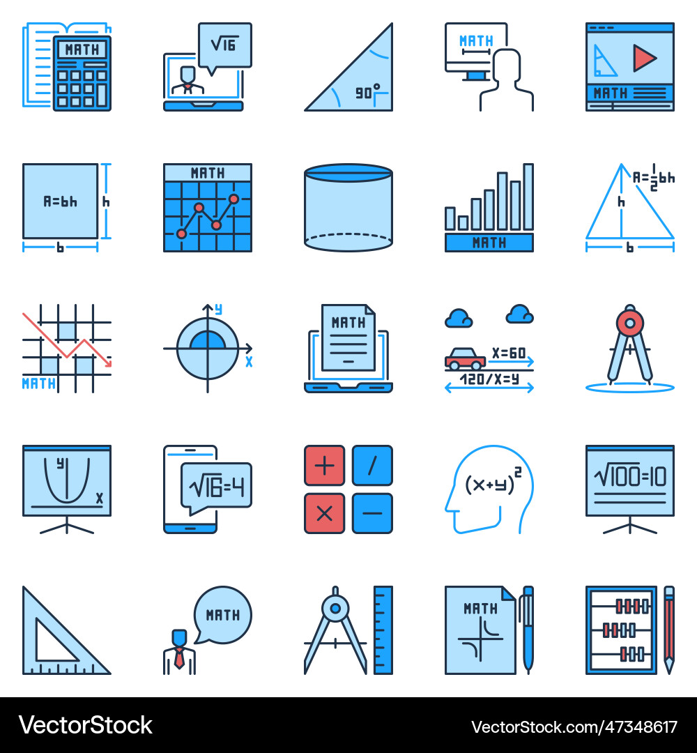 Math Icons: Science & Calculation vector image
