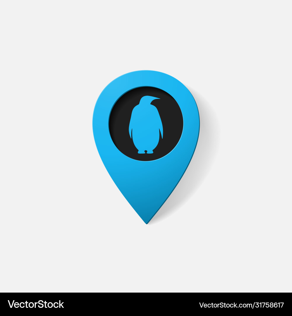 Realistic color pointer penguin Realistic color pointer penguin Vector Image