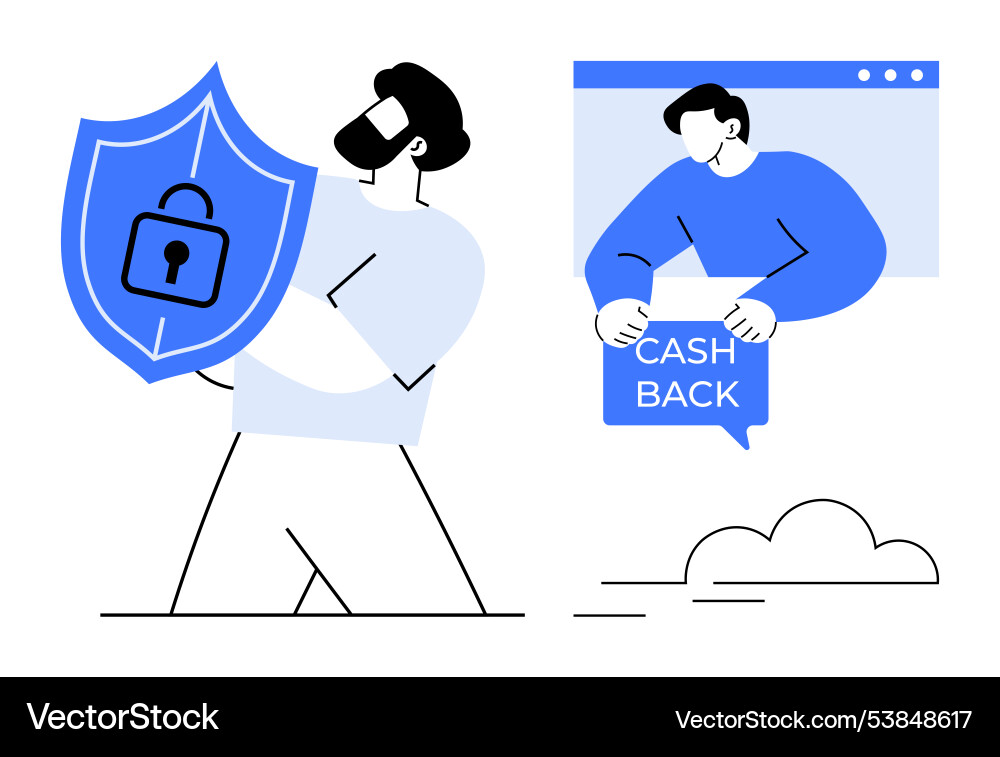 Secure transactions and cashback practices Secure transactions and cashback practices vector image
