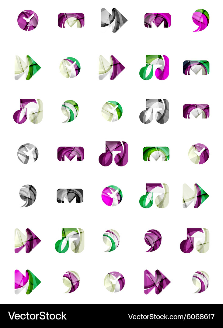 Set of abstract universal web icons business Vector Image