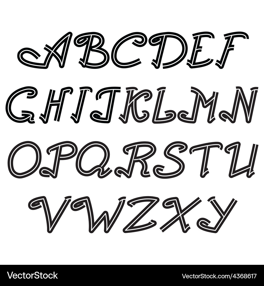 Set of letters and numbers Vector Image