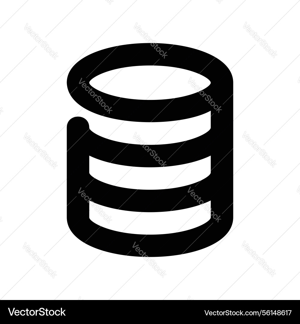 Simple black outline icon representing a database Vector Image
