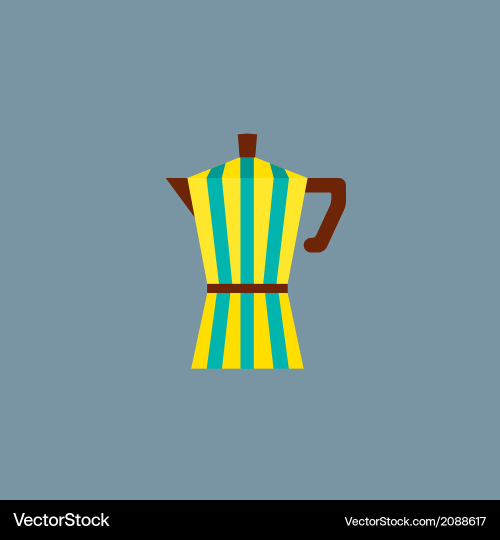 Striped Coffee Maker Vector Image
