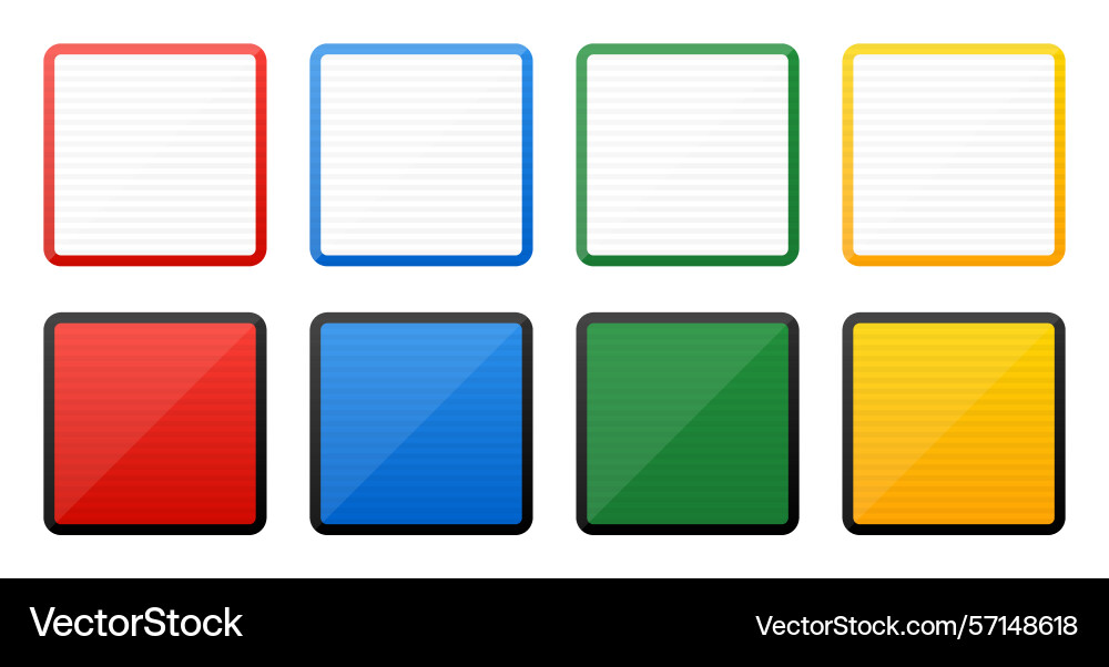 Colorful square notepad templates with lined Colorful square notepad templates with lined vector image