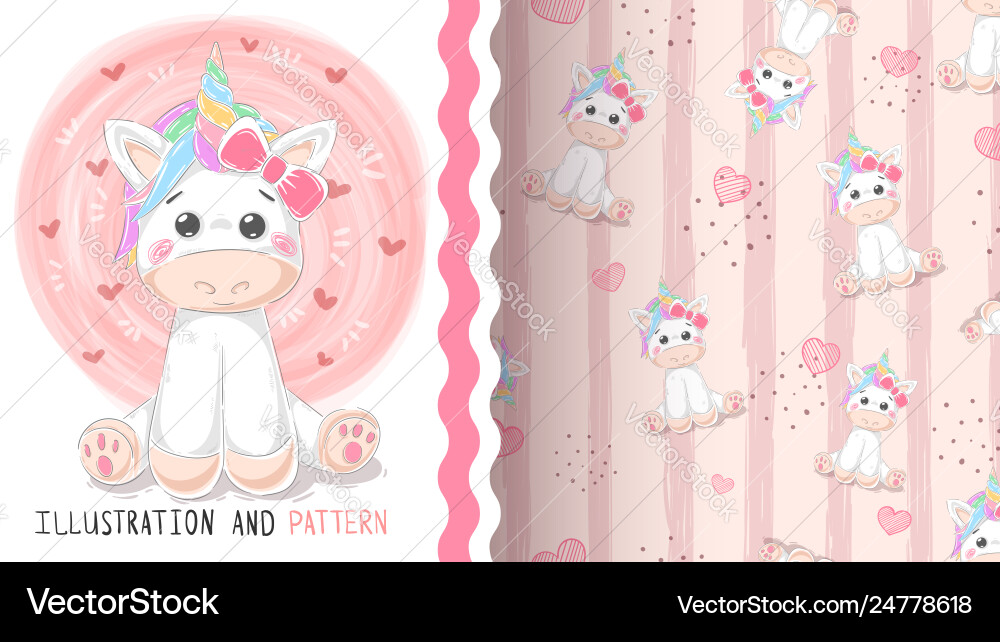 Cute Magic Unicorn Seamless Pattern – Royalty-Free Vector | VectorStock