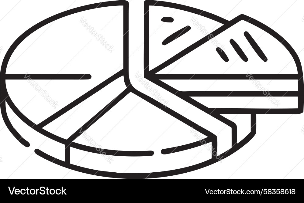 Dynamic Pie Chart with Waves Vector Image