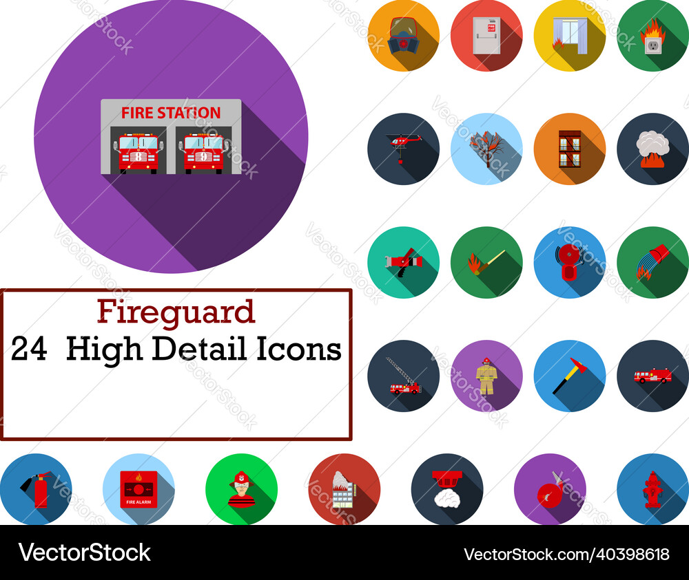 Fireguard icon set Fireguard icon set vector image