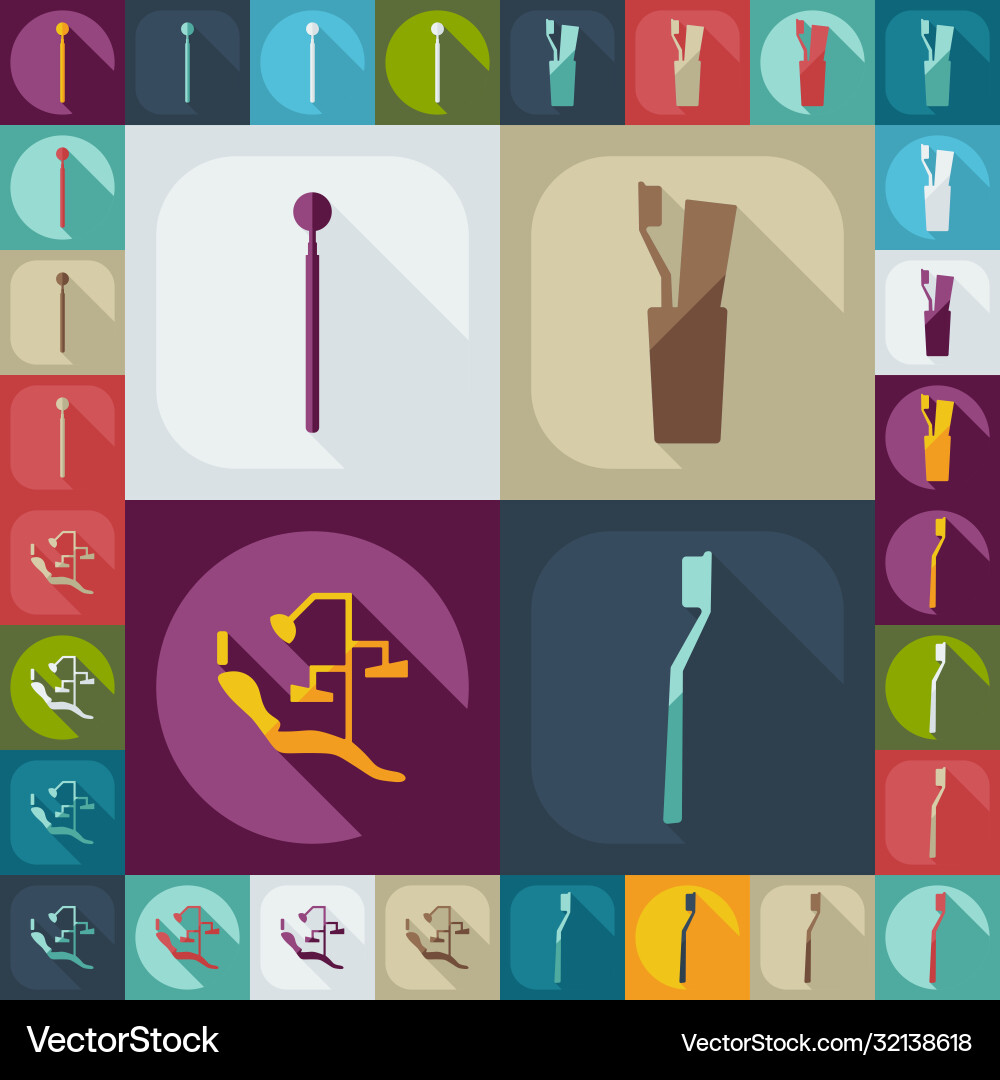 Flat concept set modern design with shadow Vector Image