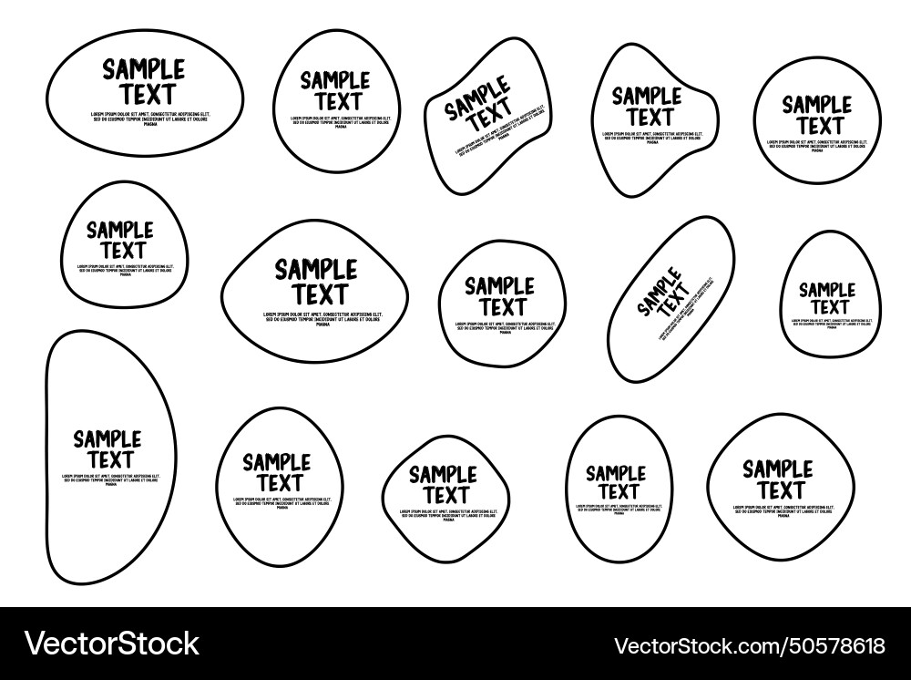 Geometric objects round oval linear title design vector image