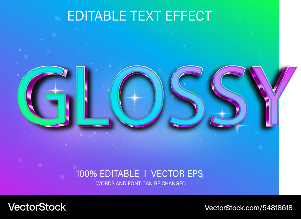 Glossy text effect with modern style design Glossy text effect with modern style design vector image