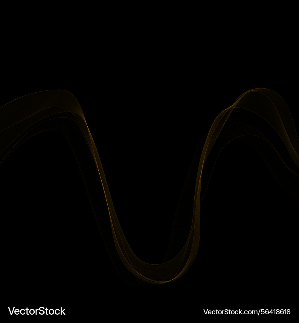 Gold wave on a black background abstract pattern Vector Image