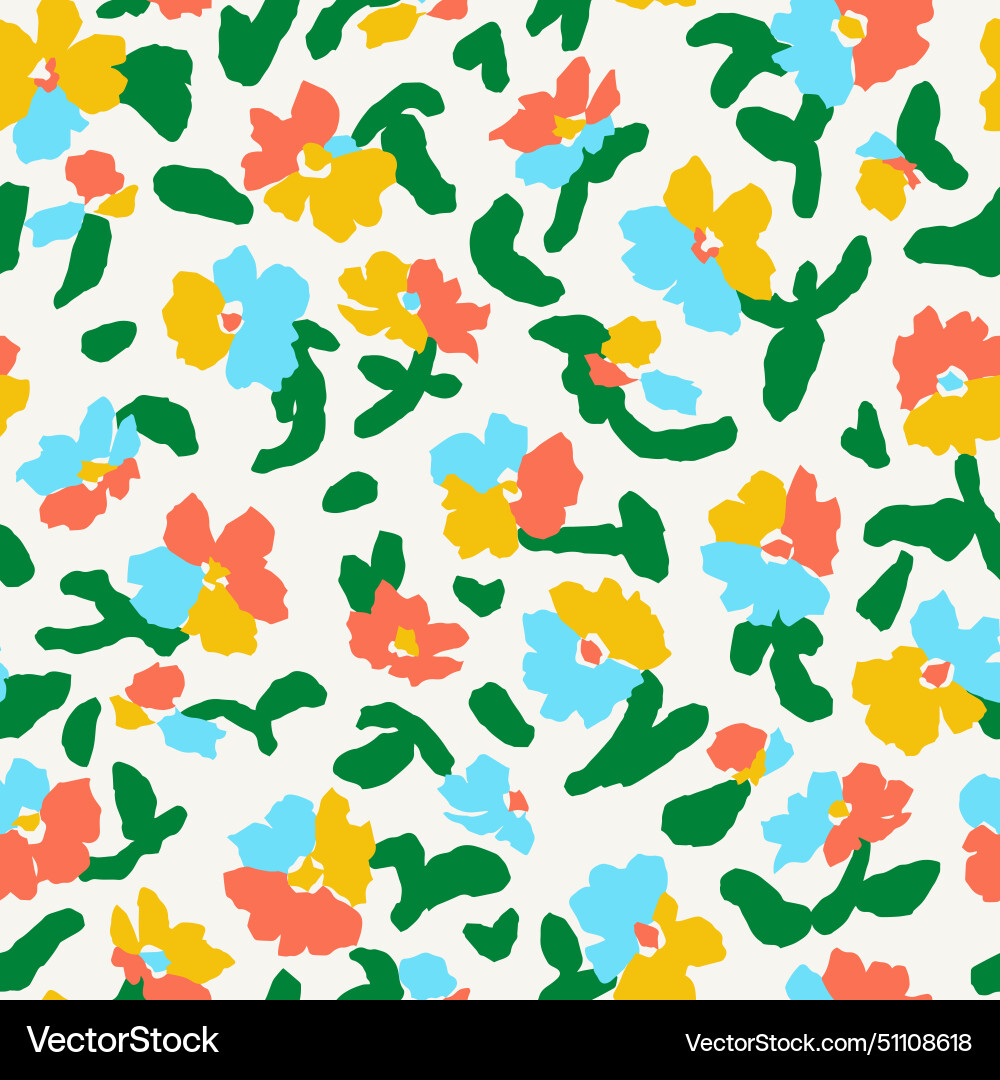 Hand drawing flower seamless pattern Royalty Free Vector